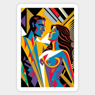 Adam and Eve - An abstract art for this valentines day Sticker